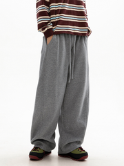 FrostDeck - Curved Seam Straight-Leg Wide Sweatpants