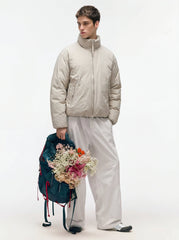 Zephyros - Unisex Stand Collar White Duck Down Jacket