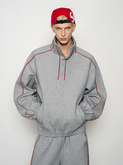 Emberthrone - Men's High-Neck Sweatshirt & Curved-Leg Jogger Set