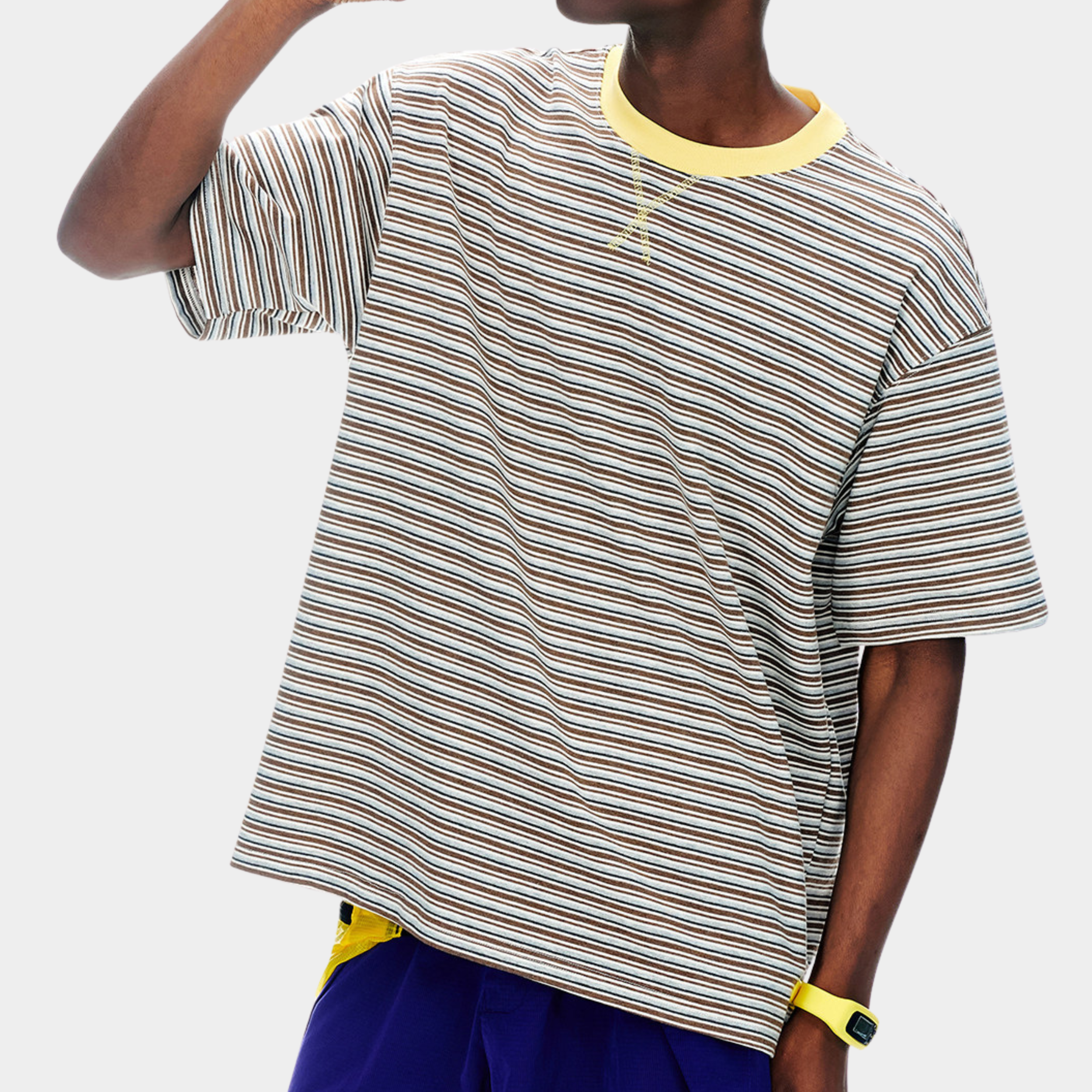 Deertrail - Unisex Heavyweight Contrast Stripe Oversized T-Shirt