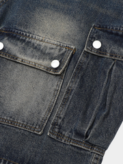 BaseStove - Men's Multi-Pocket Denim Shorts