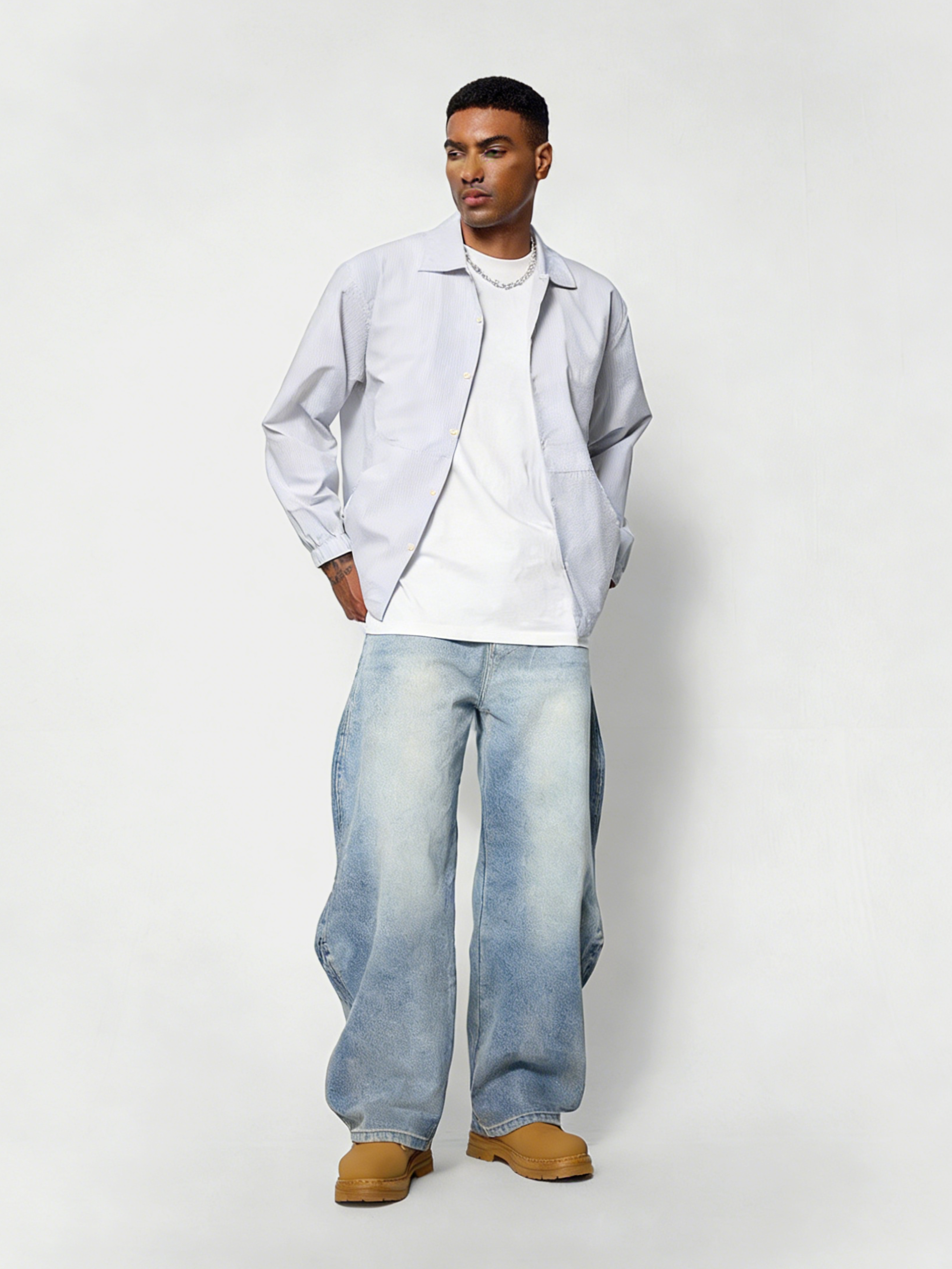 Ashpeak - Men's Ripple Wrinkle-Resistant Washed Denim Pants