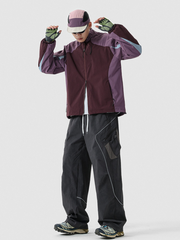 CanyonNest - Unisex Water-Repellent Colorblock Stand Collar Jacket